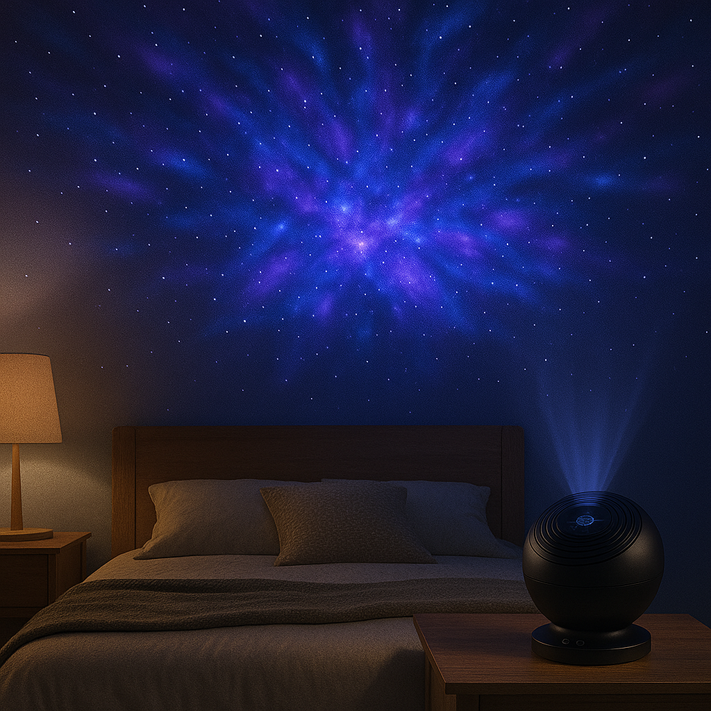 Romantic Star Projection Lamp – 12 Film Discs, Hd Galaxy Projector, 360° Rotation, Wide-angle Projection