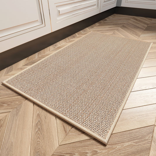 Kitchen Mat Washable Kitchen Rugs and Mats Non Skid Absorbent Runner Rugs for Kitchen Front of Sink Kitchen Floor Mats 20"X32" Beige Kitchen Mats or Rugs