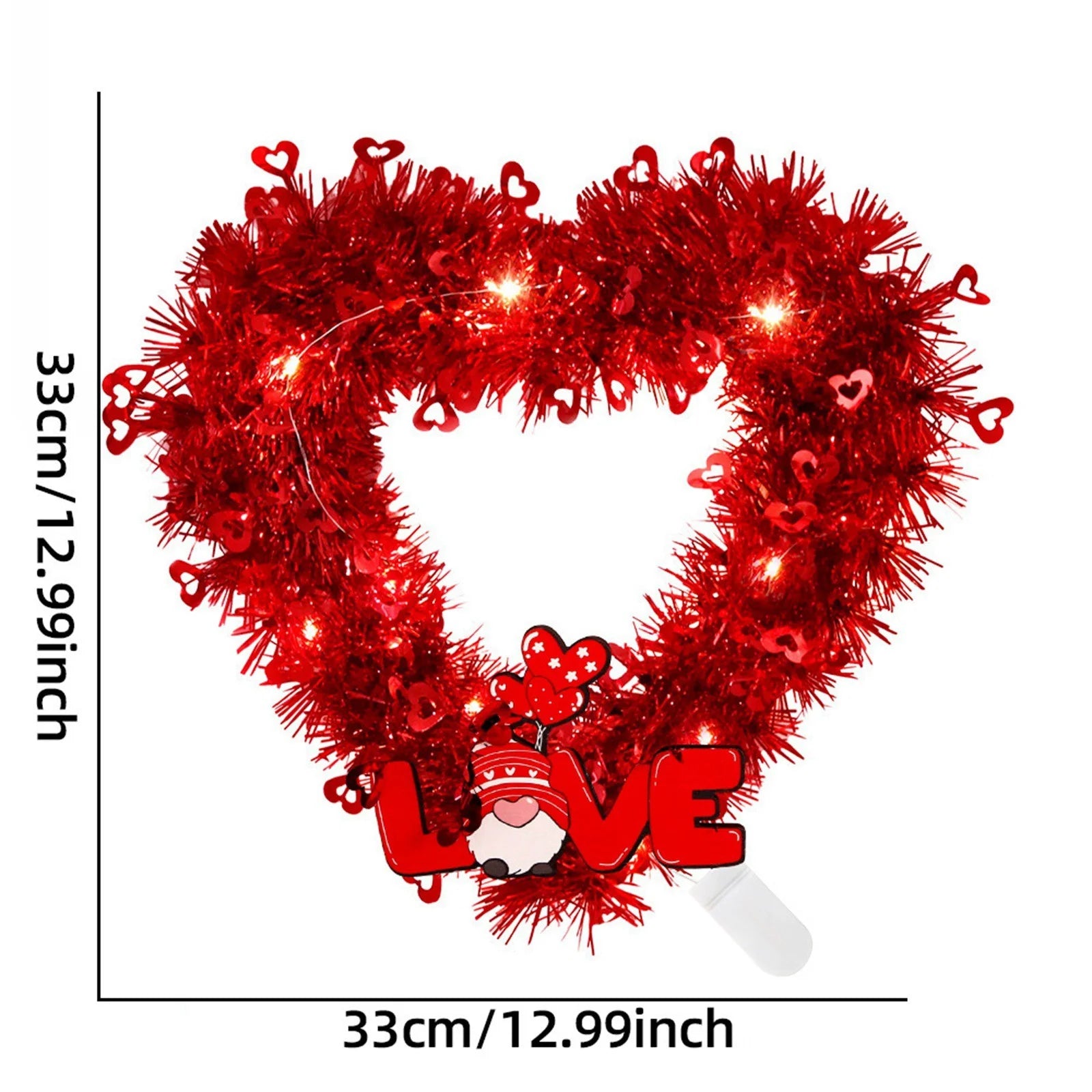 Valentine'S Day Love Garland Wedding Party Scene Layout Luminous Decoration Heart Shaped Garland Light String Diy