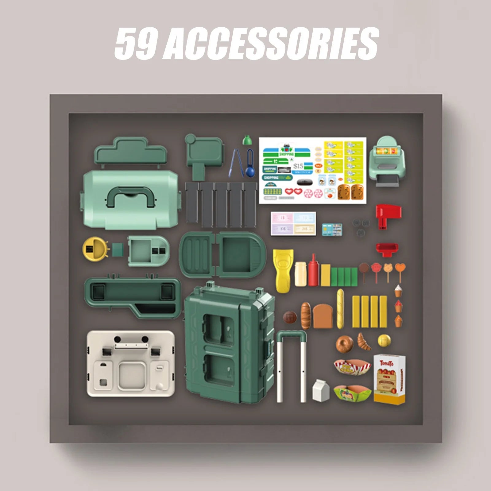 Play Supermarket Set for Kids, Kids Supermarket Set with Realistic Lights and Sounds, Simulation of Spray, 38Pcs Toy Kitchen Set for Toddlers Girls Boys Gift