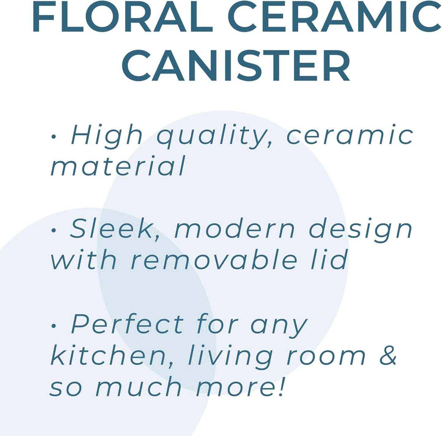 Latter-Day Home Floral Kitchen Canister Set - Decorative Storage for Flour and Sugar - 4.25" x 4.25" x 6.5"