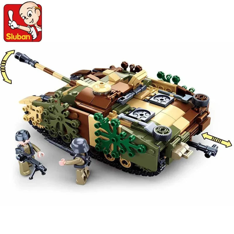 Military Series Building Blocks WW2 Heavy Main Battle Tank Leopard Tank Panther Set with Mini Figure Model Bricks Toys for Kids