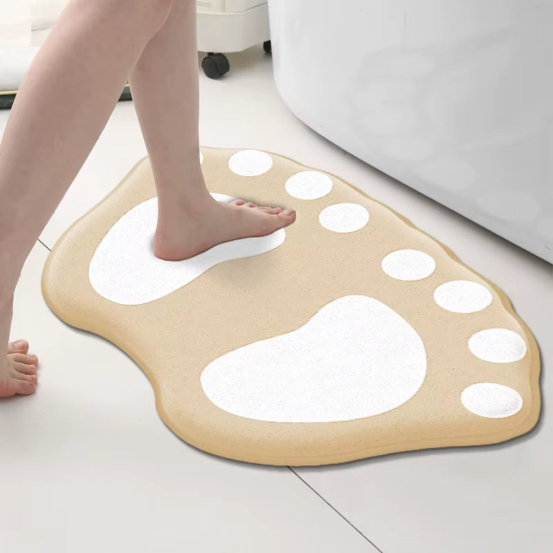 Thickened Cartoon Flannel Bathroom Floor Mat Household Absorbent Carpet Mat Non-Slip Foot Mat Dirt-Resistant Entrance Door Mat