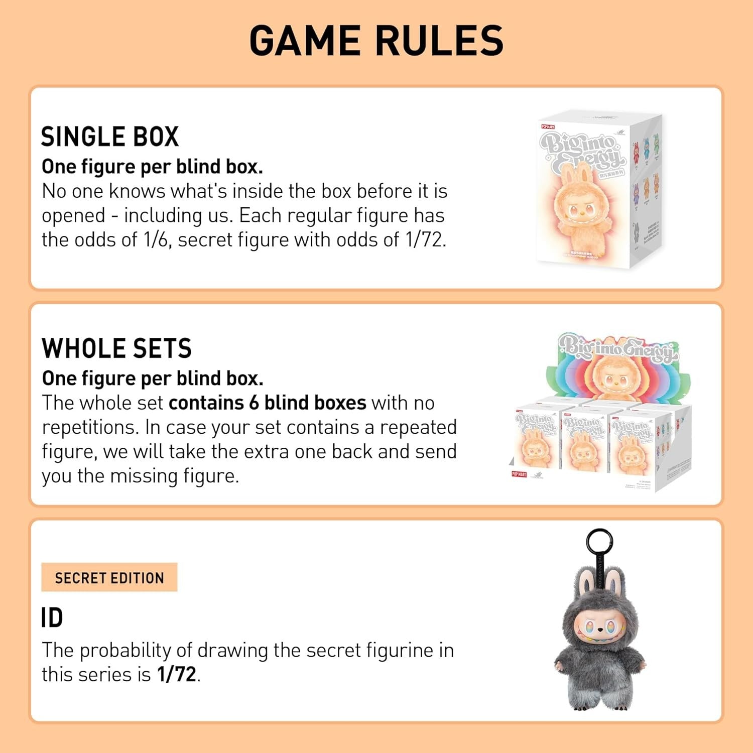 Verified Authentic POP MART Labubu Big into Energy V3 Blind Box US Seller