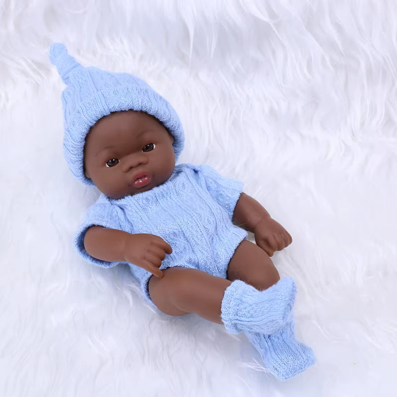 Black Reborn Dolls Silicone Reborn Baby Doll 20Cm Dolls Baby Reborn Baby Doll Toys Soft Touch High Quality Doll for Children