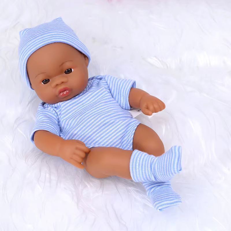 Black Reborn Dolls Silicone Reborn Baby Doll 20Cm Dolls Baby Reborn Baby Doll Toys Soft Touch High Quality Doll for Children