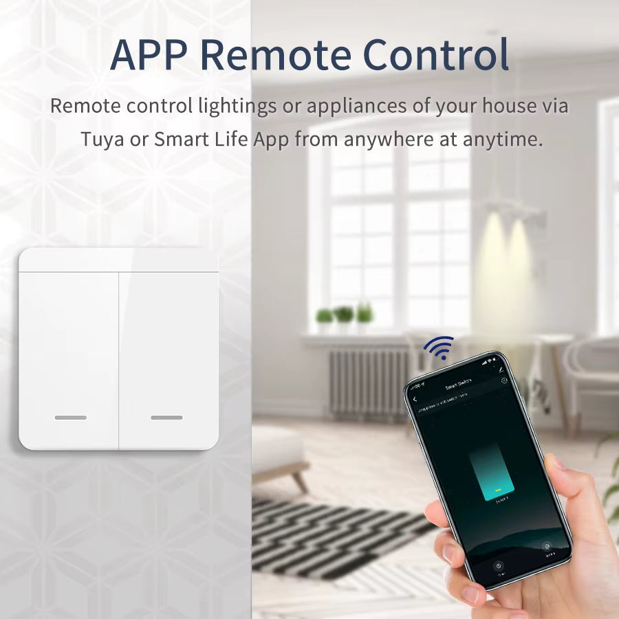 Tuya Smart Wifi Switch for Lighting RF 433Mhz Wireless Switch Smart Life APP Voice Control Work with Alexa Google Home Alice