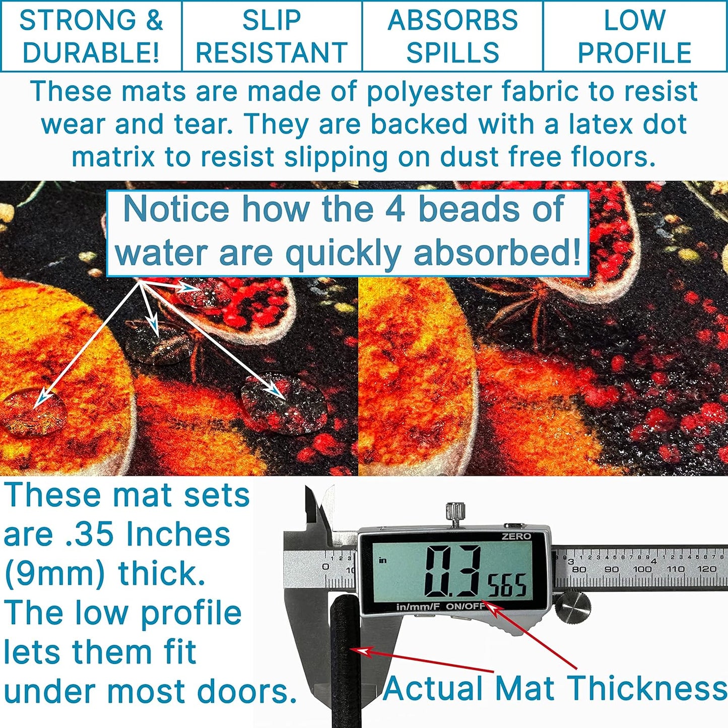 Artistic and Colorful Kitchen Rugs for Floor Non Slip Kitchen Rugs and Mats Kitchen Mat Set Farmhouse Kitchen - Lava Flow2 Art- 2 Pieces - 30"X17" + 47”X17