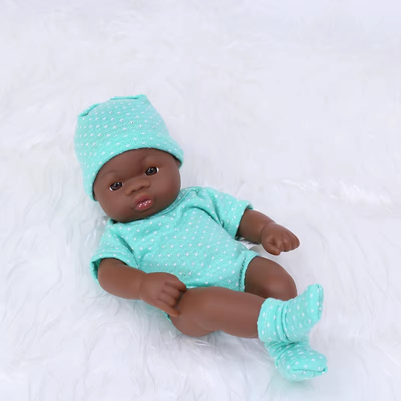 Black Reborn Dolls Silicone Reborn Baby Doll 20Cm Dolls Baby Reborn Baby Doll Toys Soft Touch High Quality Doll for Children