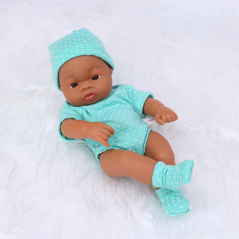 Black Reborn Dolls Silicone Reborn Baby Doll 20Cm Dolls Baby Reborn Baby Doll Toys Soft Touch High Quality Doll for Children