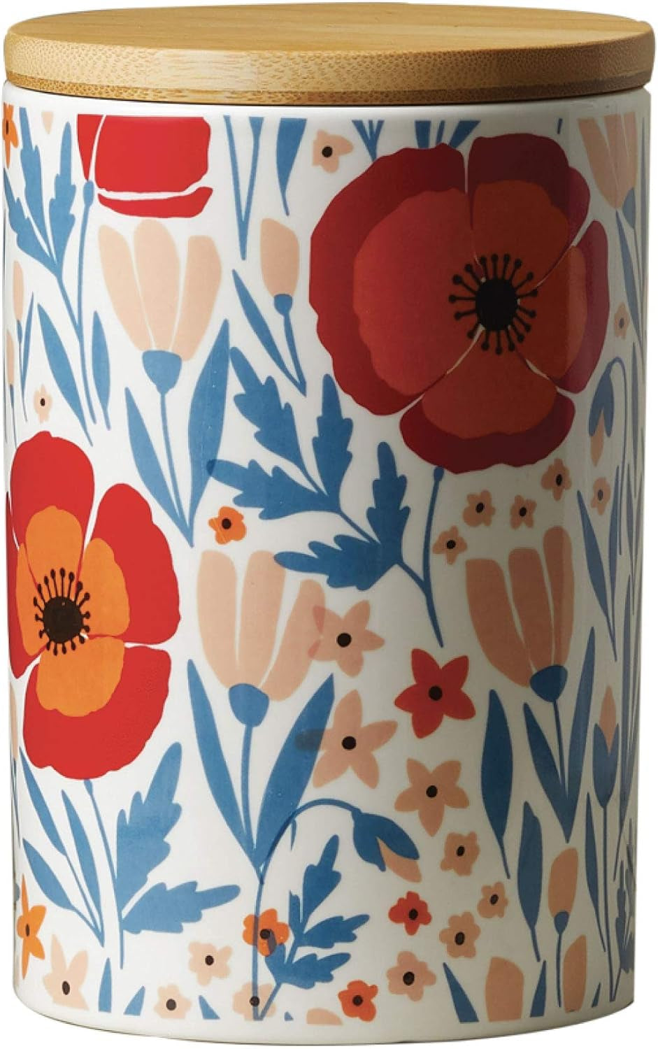 Latter-Day Home Floral Kitchen Canister Set - Decorative Storage for Flour and Sugar - 4.25" x 4.25" x 6.5"