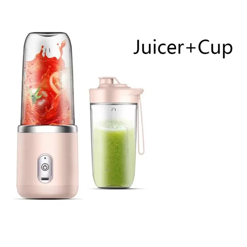 Juicing Cup USB Portable Small Electric Juicer Stainless Steel Blade Cup Juicer Fruit Automatic Smoothie Blender Kitchen Tools