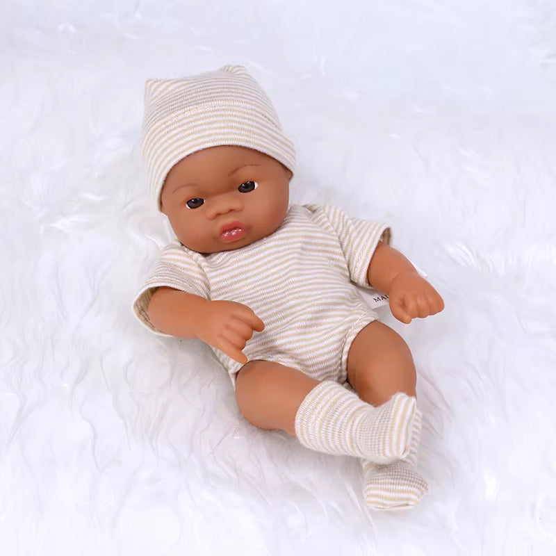 Black Reborn Dolls Silicone Reborn Baby Doll 20Cm Dolls Baby Reborn Baby Doll Toys Soft Touch High Quality Doll for Children