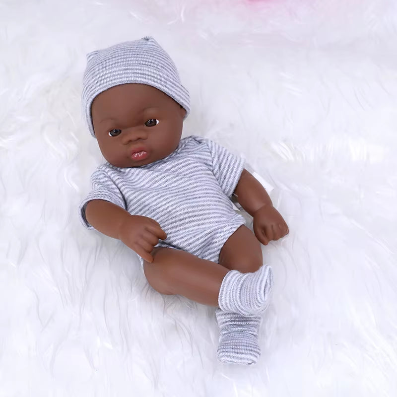 Black Reborn Dolls Silicone Reborn Baby Doll 20Cm Dolls Baby Reborn Baby Doll Toys Soft Touch High Quality Doll for Children