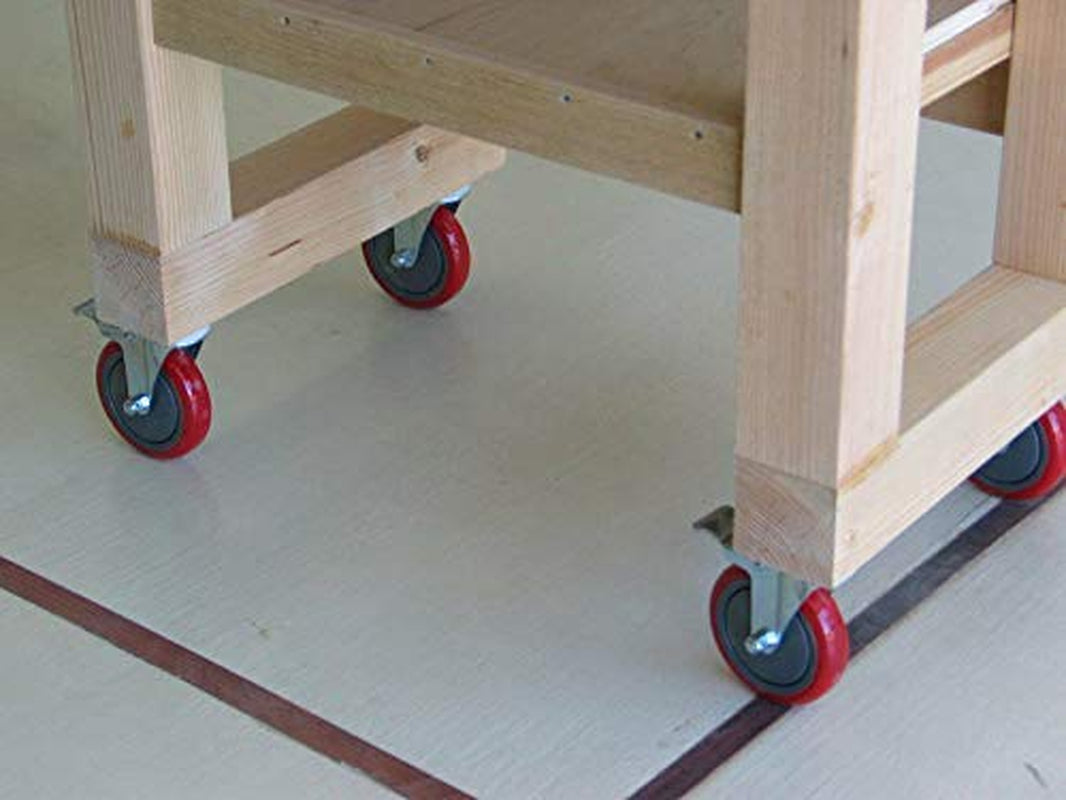 4" Heavy Duty Caster Wheels without Brakes + Screws - up to 1320Lbs - Set of 4 No Floor Marks Silent Castor for Furniture - Rubbered Trolley or Pallet Swivel Wheels - Silver Casters