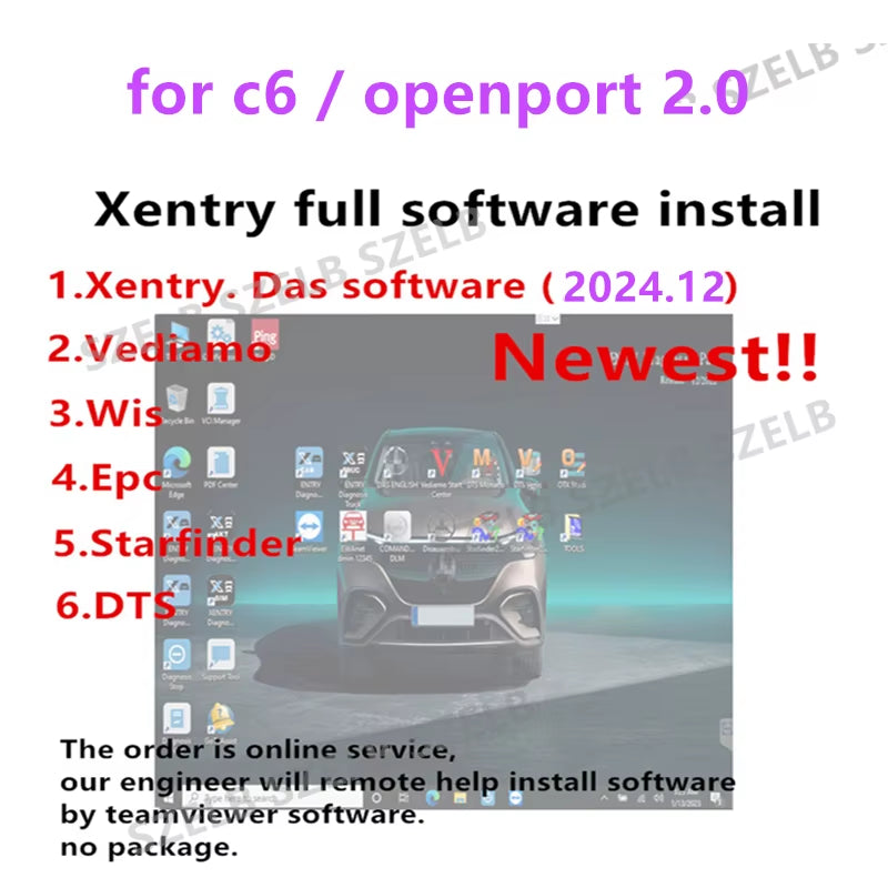 Newest 2023.12 Xentry Software Remote Install and Activate DT.S WI.S EP.C for Auto Diagnostic Tool MB STAR SD C4/C5/C6 Openport
