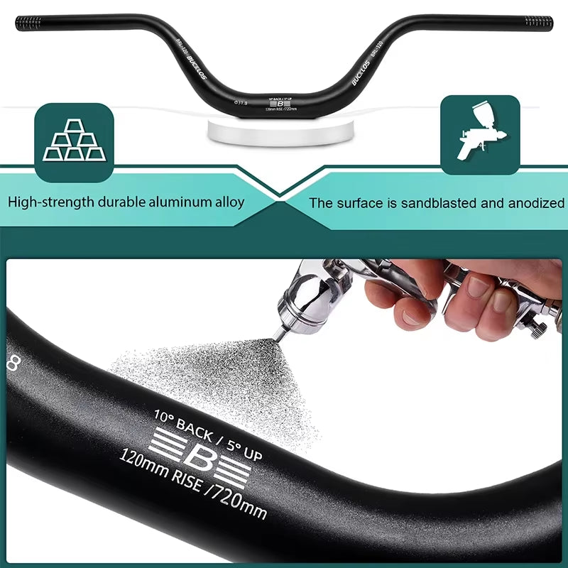 Mountain Bike Handlebar 31.8Mm 720Mm 780Mm MTB Riser Handlebar Rise 30/50/90/120Mm Aluminum Alloy Handelbar Bike Parts