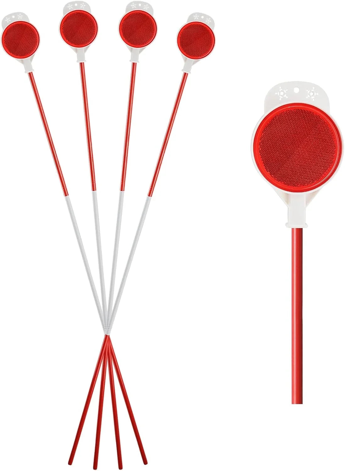 Metal Driveway Markers for Parking Lot Yard Mailbox Driveway, 48 Inches Double Sided Reflectors,4Pcs