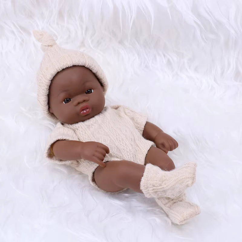 Black Reborn Dolls Silicone Reborn Baby Doll 20Cm Dolls Baby Reborn Baby Doll Toys Soft Touch High Quality Doll for Children
