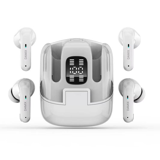 DX16 Couple Wireless Bluetooth Earphones with 2 Pairs of Earphones Backpack Appearance, Battery Display, HIFI Sound Quality TWS