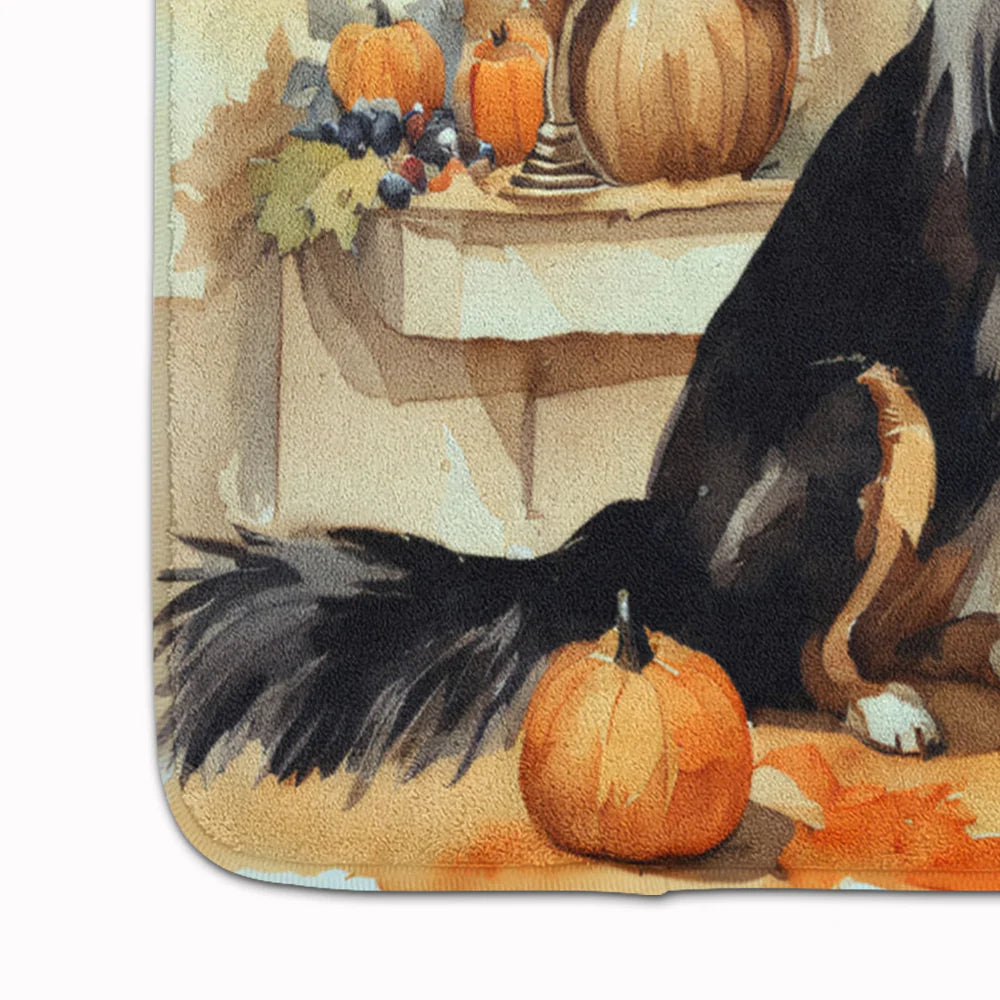 Collie Fall Kitchen Pumpkins Memory Foam Kitchen Mat