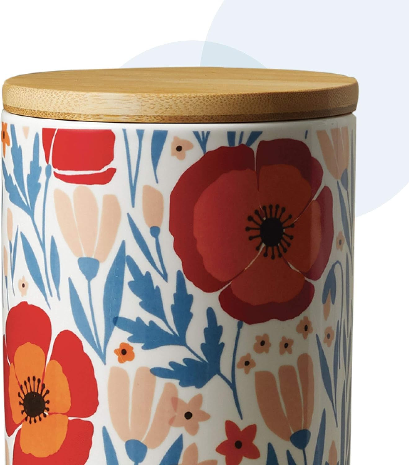 Latter-Day Home Floral Kitchen Canister Set - Decorative Storage for Flour and Sugar - 4.25" x 4.25" x 6.5"