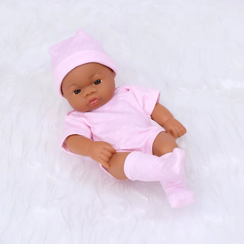 Black Reborn Dolls Silicone Reborn Baby Doll 20Cm Dolls Baby Reborn Baby Doll Toys Soft Touch High Quality Doll for Children