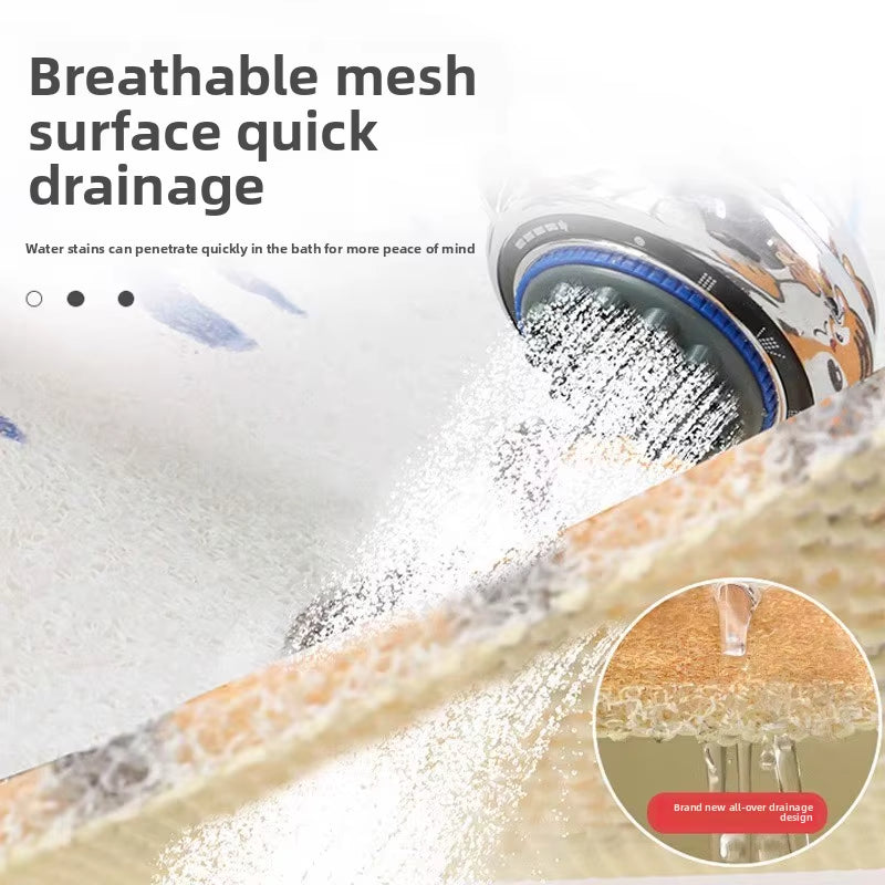 High-Quality Cute Panda Bathroom Non-Slip Mat Antiwear PVC Waterproof anti Slip Bathroom Rugs Floor Mat