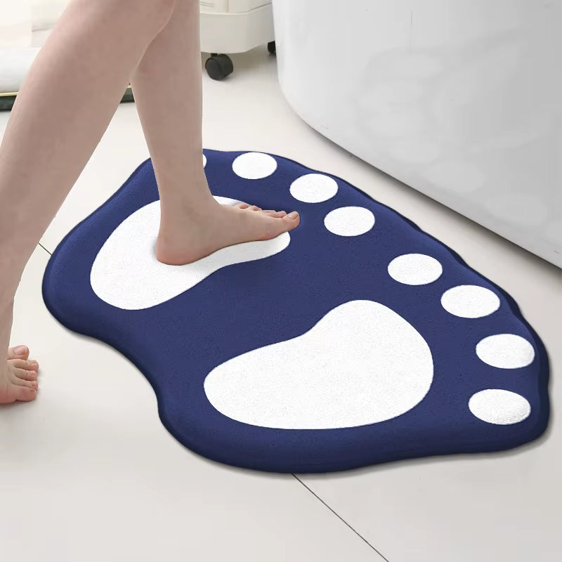 Thickened Cartoon Flannel Bathroom Floor Mat Household Absorbent Carpet Mat Non-Slip Foot Mat Dirt-Resistant Entrance Door Mat