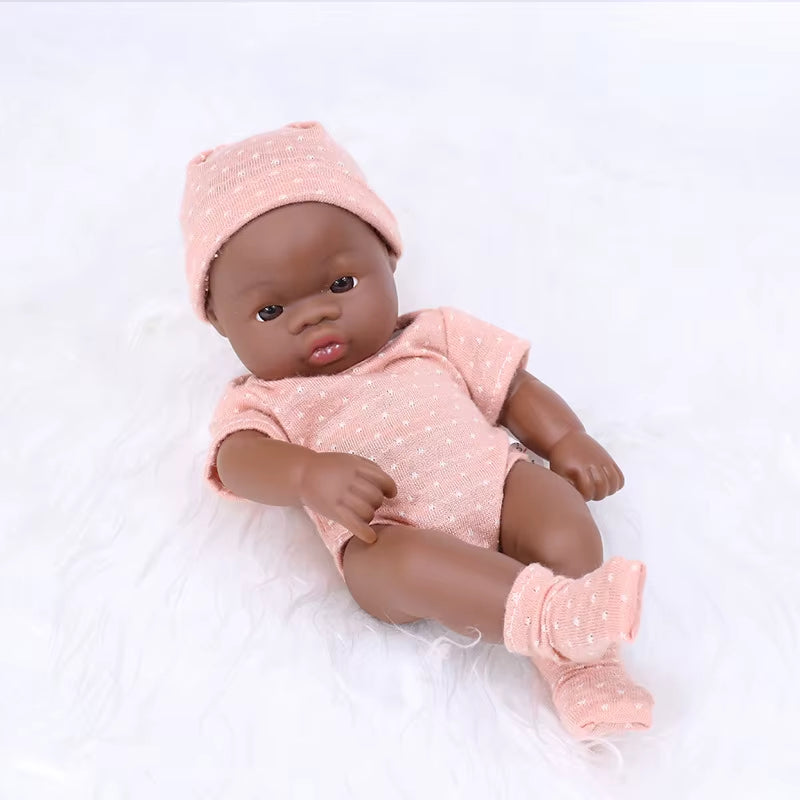 Black Reborn Dolls Silicone Reborn Baby Doll 20Cm Dolls Baby Reborn Baby Doll Toys Soft Touch High Quality Doll for Children