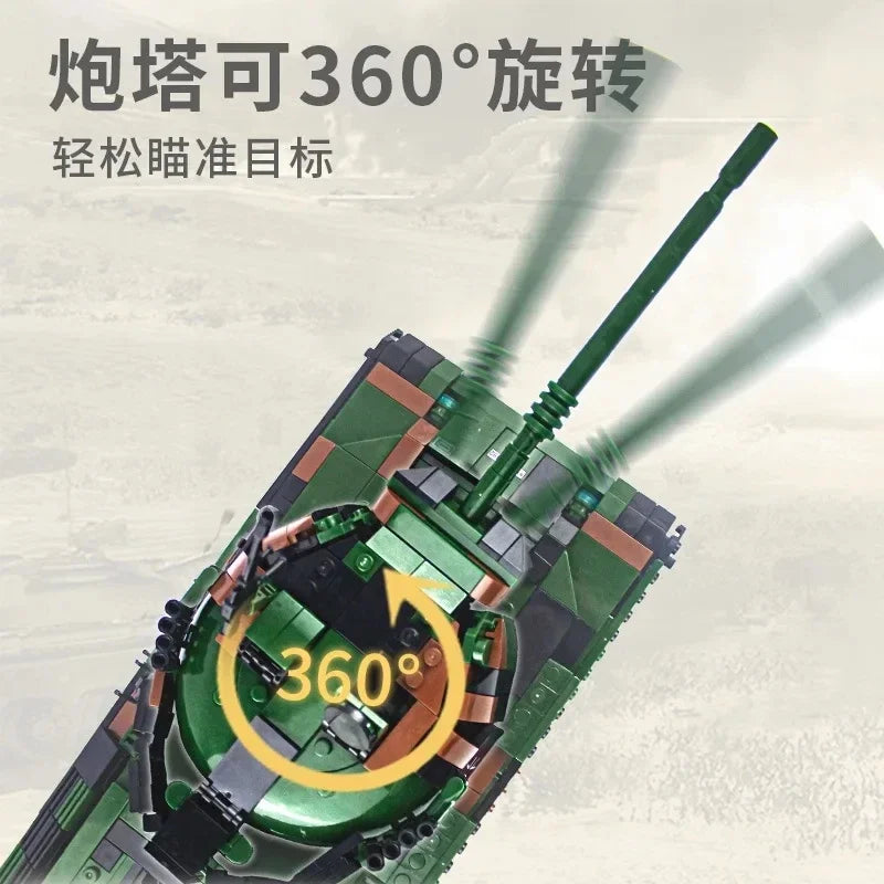 Educational Germany WW2 Leopard 1 Main Station Tank Model Military Armored Car Series DIY Toys Building Blocks Gift for Boys