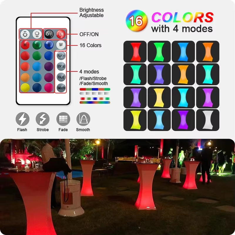 Night Club Bar Lounge Furniture Nightclub Illuminated Waterproof Led Bar Table Led Furniture Cocktail Tables Party Furniture