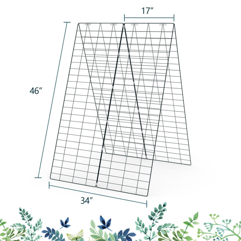 2 Pieces Foldable A-Frame Trellis Plant Supports with Twist Ties