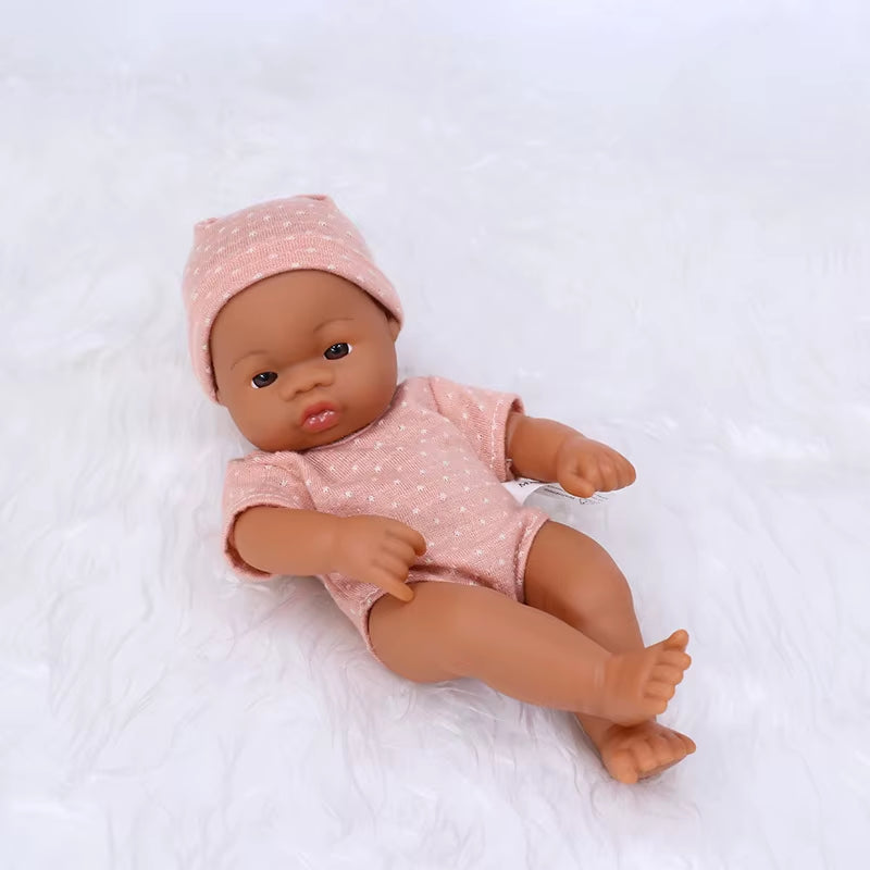 Black Reborn Dolls Silicone Reborn Baby Doll 20Cm Dolls Baby Reborn Baby Doll Toys Soft Touch High Quality Doll for Children