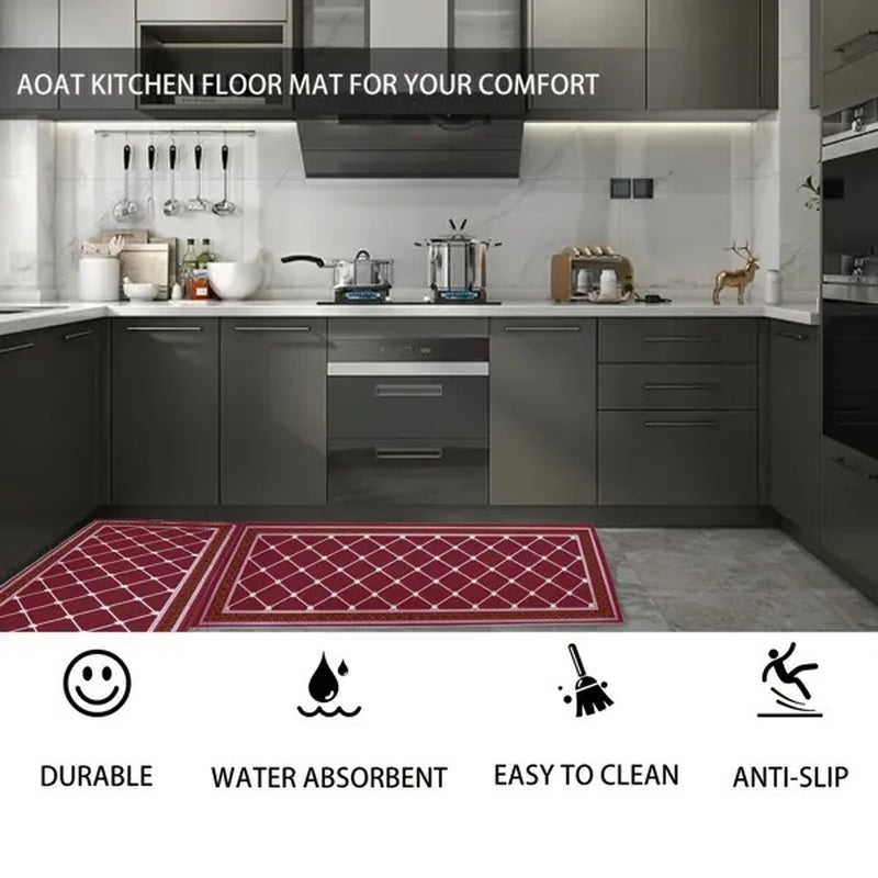 Cushioned Waterproof Kitchen Mats with Non-Skid Design