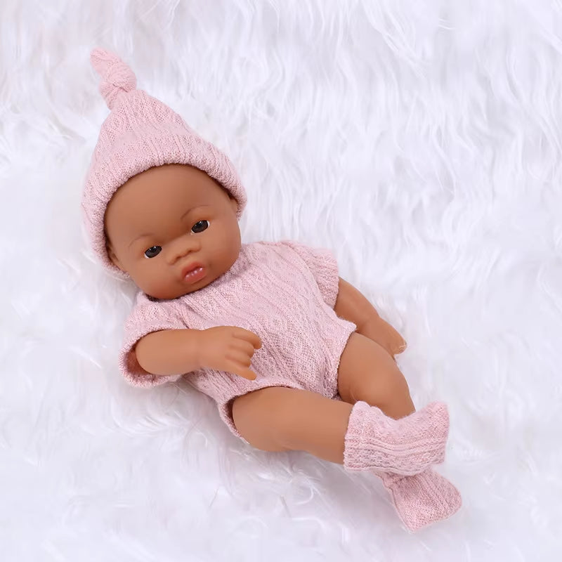 Black Reborn Dolls Silicone Reborn Baby Doll 20Cm Dolls Baby Reborn Baby Doll Toys Soft Touch High Quality Doll for Children