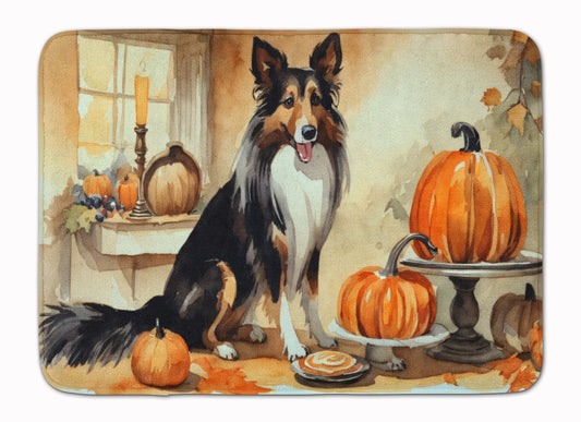 Collie Fall Kitchen Pumpkins Memory Foam Kitchen Mat