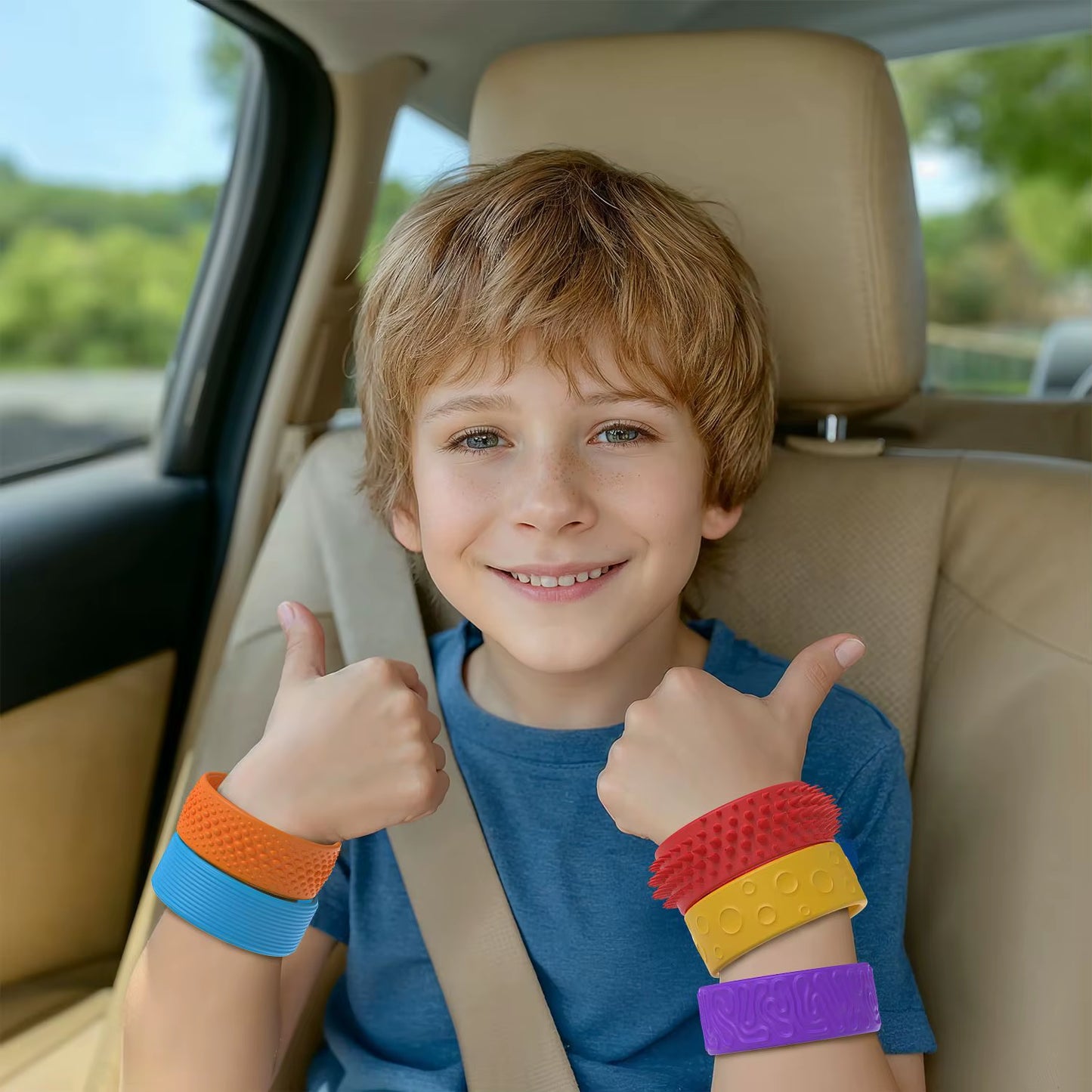 6 Pack Fidget Toys Slap Bracelets Textured Silicone Sensory Toys for Kids Autism Calming Sensory Toy for Special Needs Fidgets