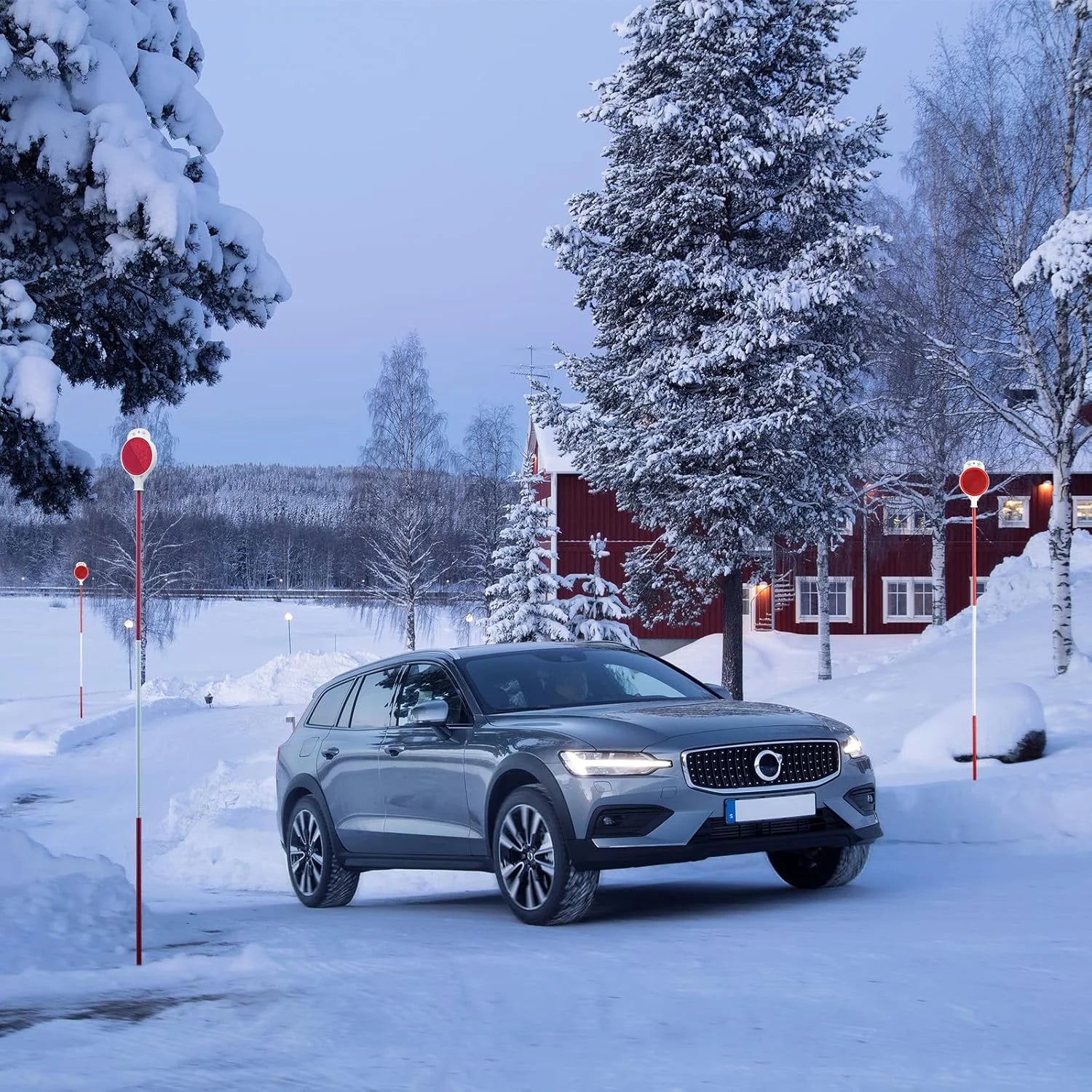 Metal Driveway Markers for Parking Lot Yard Mailbox Driveway, 48 Inches Double Sided Reflectors,4Pcs