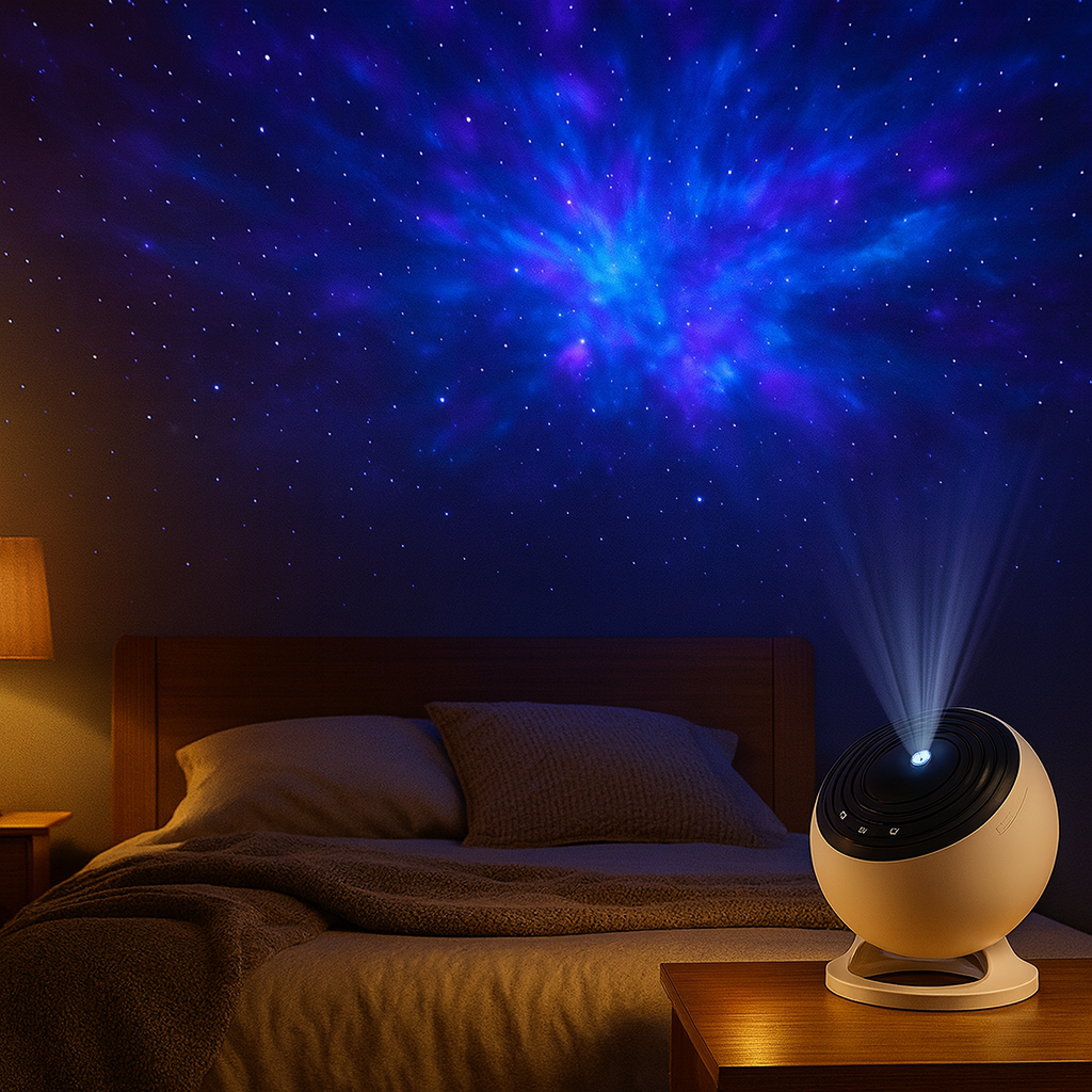 Romantic Star Projection Lamp – 12 Film Discs, Hd Galaxy Projector, 360° Rotation, Wide-angle Projection