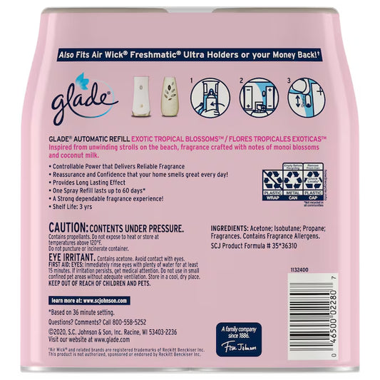 -Oz Exotic Tropical Blossoms Refill Air Freshener 2 -Pack