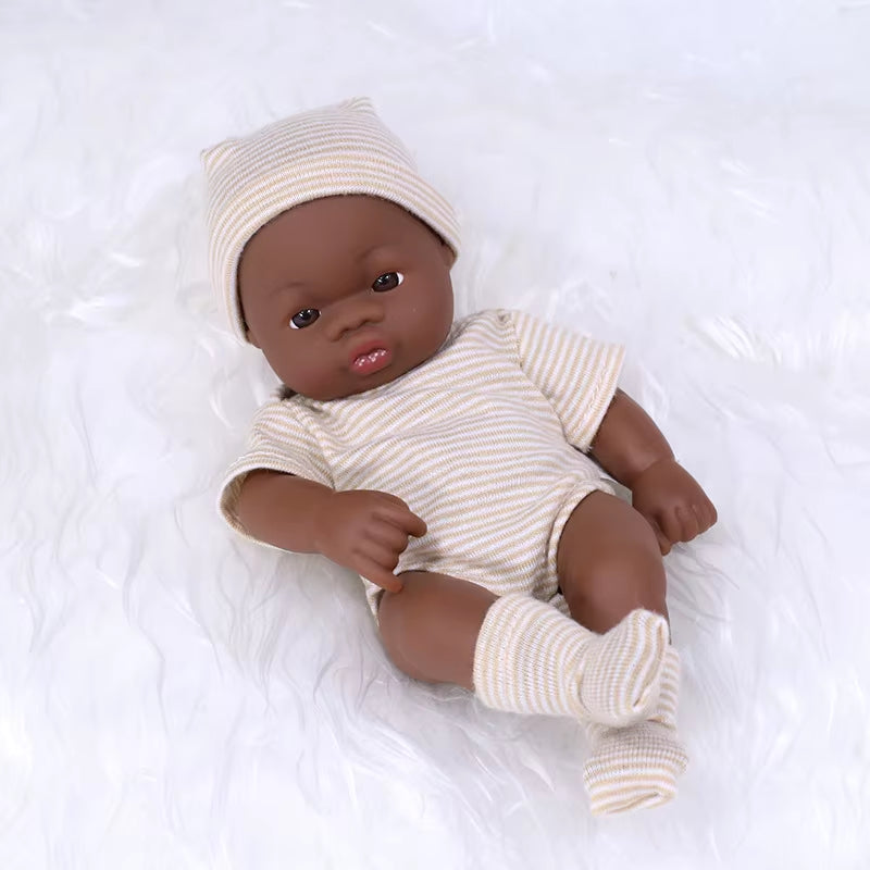 Black Reborn Dolls Silicone Reborn Baby Doll 20Cm Dolls Baby Reborn Baby Doll Toys Soft Touch High Quality Doll for Children