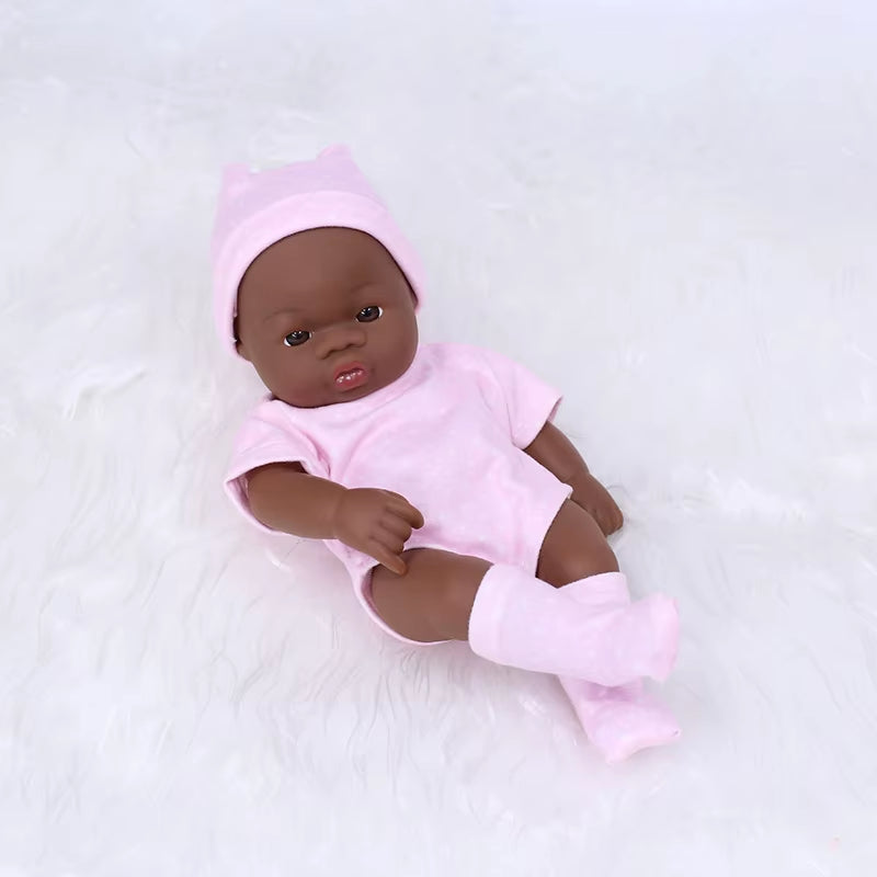 Black Reborn Dolls Silicone Reborn Baby Doll 20Cm Dolls Baby Reborn Baby Doll Toys Soft Touch High Quality Doll for Children