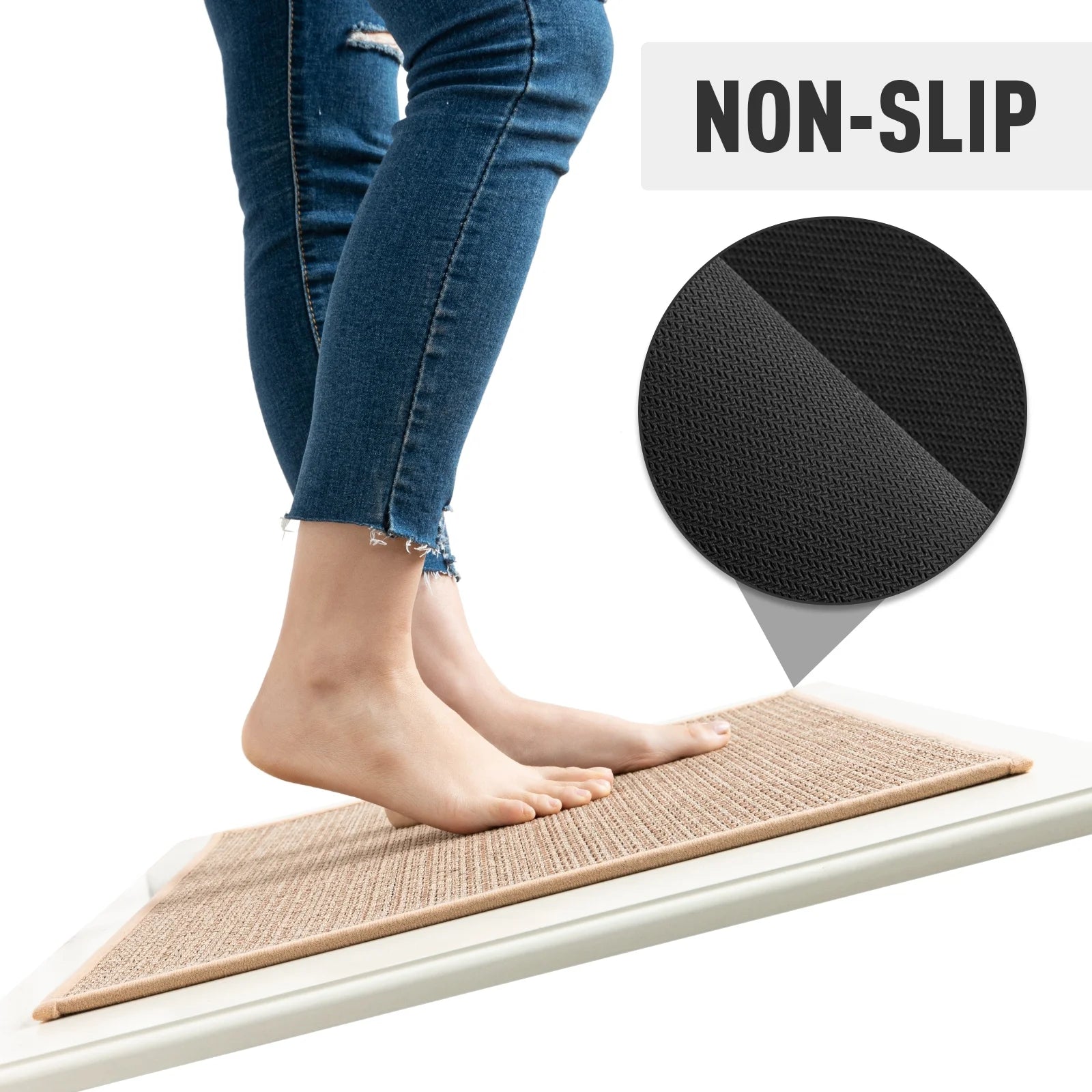 Kitchen Mat Washable Kitchen Rugs and Mats Non Skid Absorbent Runner Rugs for Kitchen Front of Sink Kitchen Floor Mats 20"X32" Beige Kitchen Mats or Rugs