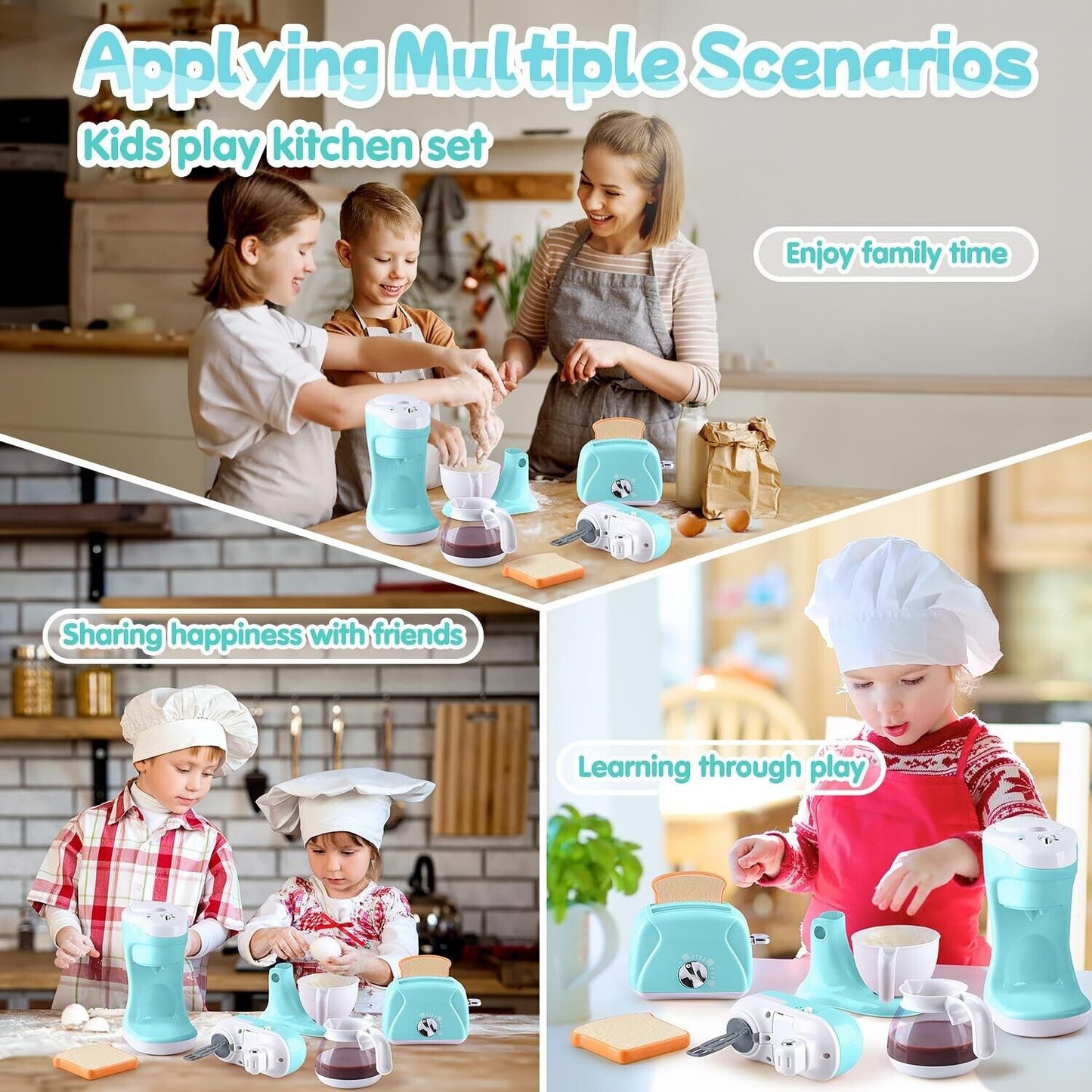 Kitchen Appliances Toys, Kids Play Kitchen Accessories Set, Pretend Kitchen T...