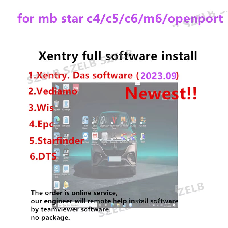 Newest 2023.12 Xentry Software Remote Install and Activate DT.S WI.S EP.C for Auto Diagnostic Tool MB STAR SD C4/C5/C6 Openport