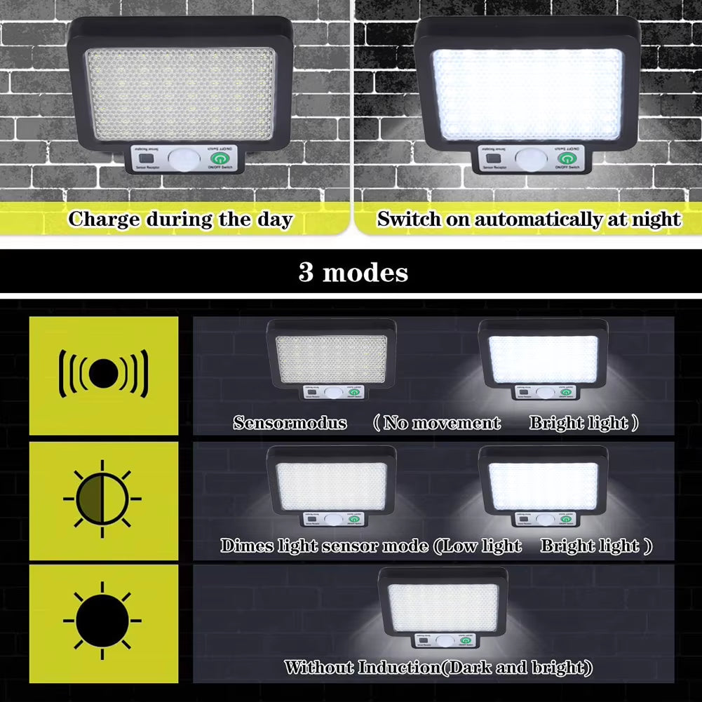 56 LED Solar Light Split Wall Lamp 3 Modes with Remote Control Waterproof Motion Sensor Outdoor Street Wall Security Solar Light