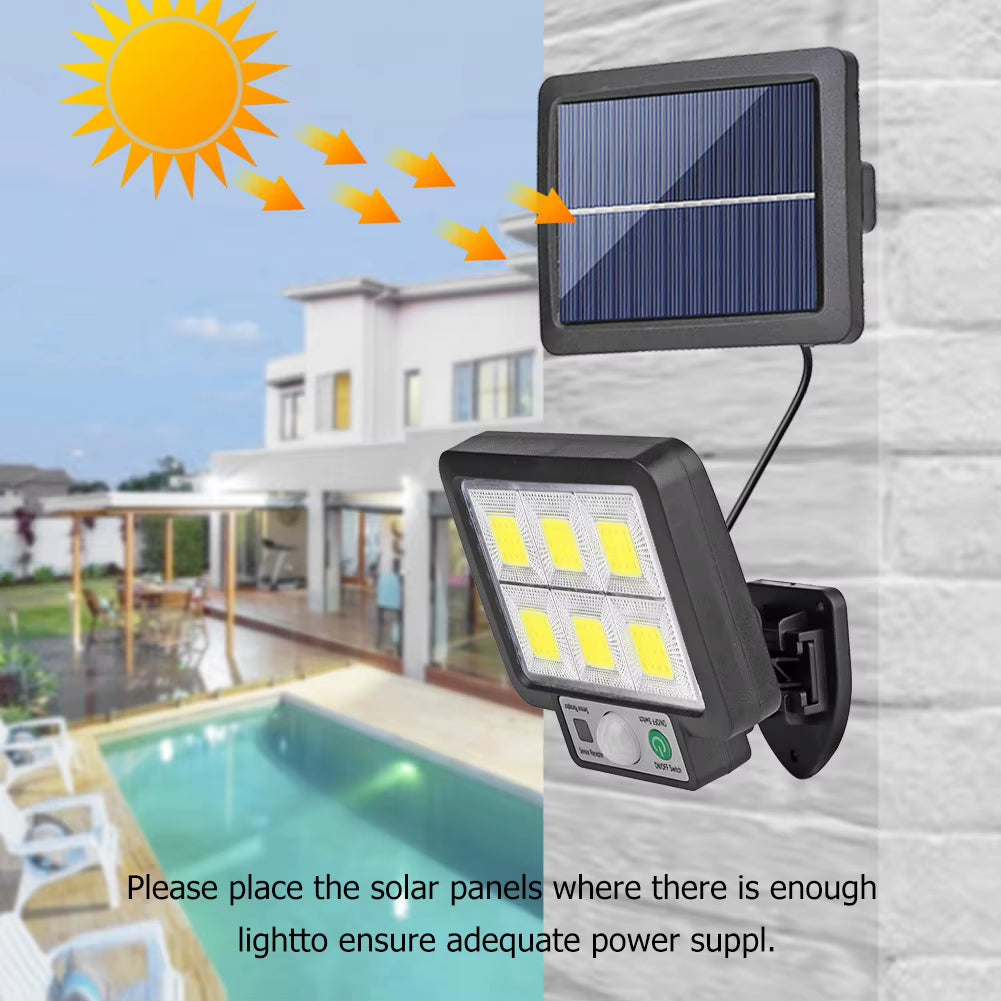 56 LED Solar Light Split Wall Lamp 3 Modes with Remote Control Waterproof Motion Sensor Outdoor Street Wall Security Solar Light