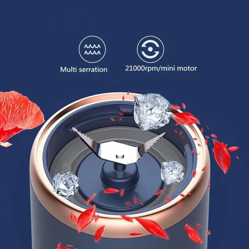 Juicing Cup USB Portable Small Electric Juicer Stainless Steel Blade Cup Juicer Fruit Automatic Smoothie Blender Kitchen Tools