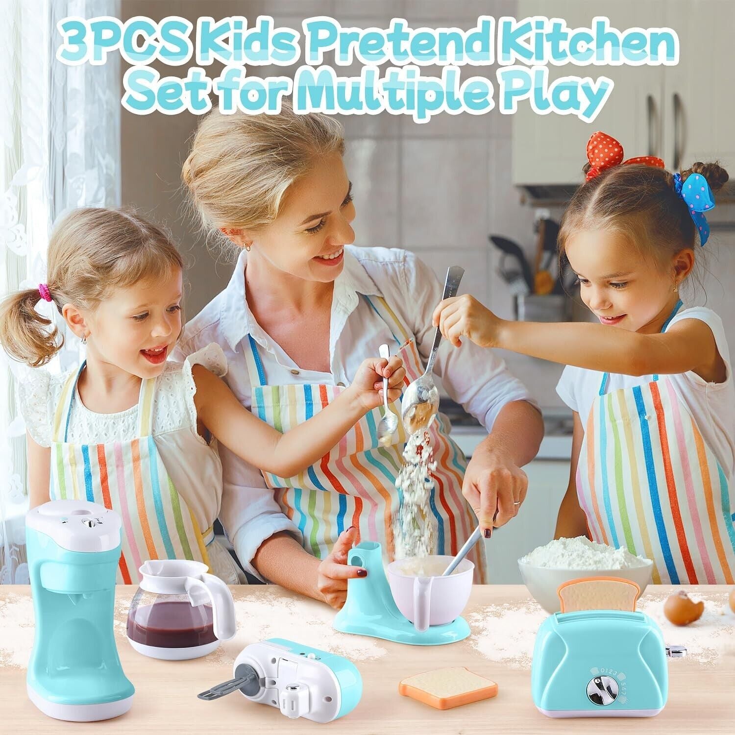 Kitchen Appliances Toys, Kids Play Kitchen Accessories Set, Pretend Kitchen T...